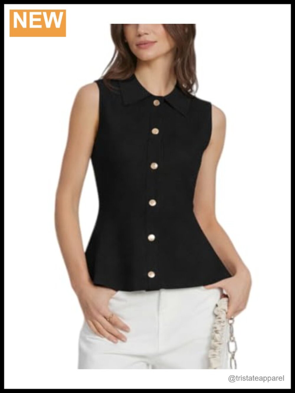 Sweater Vest Women Sleeveless Peplum Knit Tank Top Layering